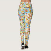 Leggings Oiseaux mignons et heureux parmi les fleurs du pri (Dos)