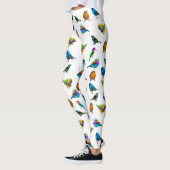 Leggings Oiseaux multicolores sur les guêtres blanches (Gauche)