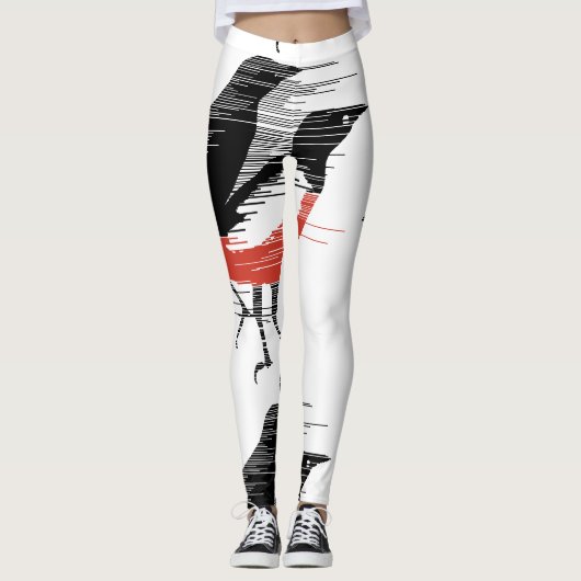 Leggings Oiseaux noirs - Oiseaux venteux (Devant)
