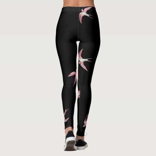 LEGGINGS OISEAUX ROSES (Dos)