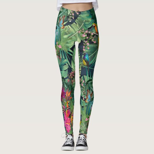 Leggings Oiseaux tropicaux du paradis (Devant)