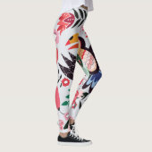 Leggings Oiseaux tropicaux, motif de gribouillis à fleurs. (Droite)