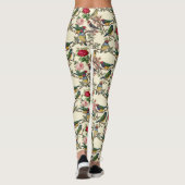 Leggings Oiseaux victoriens et Scrapbook Rose Retro (Dos)