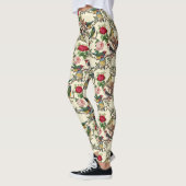 Leggings Oiseaux victoriens et Scrapbook Rose Retro (Gauche)