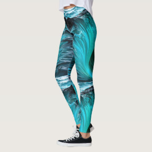 Leggings "Ola Tiburón" Vague de requin bleu