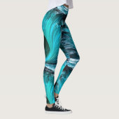 Leggings "Ola Tiburón" Vague de requin bleu (Droite)