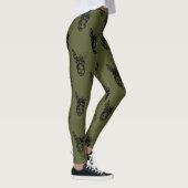 Leggings Olive de timbre de visage d'âne (Droite)