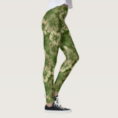 Leggings Olive florale tropicale hawaïenne de ketmie épique (Droite)