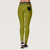 Leggings Olive foncé Vert uni couleur tendance femme africa (Dos)