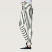 Leggings Olive Green Cream Stripes  (Gauche)