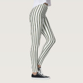 Leggings Olive Green Cream Stripes  (Droite)