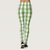 Leggings Olive Green En vichy Plaid Motif tendance (Dos)
