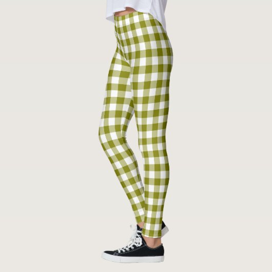 Leggings Olive Green Plaid Gingham (Gauche)