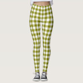 Leggings Olive Green Plaid Gingham (Devant)