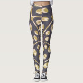 Leggings Olive Green Polka Point Radial Motif Art Imprimer (Devant)