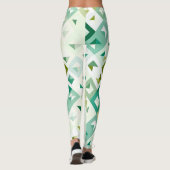 Leggings Olive Green Turquoise bleu ivoire Mosaic Art Motif (Dos)