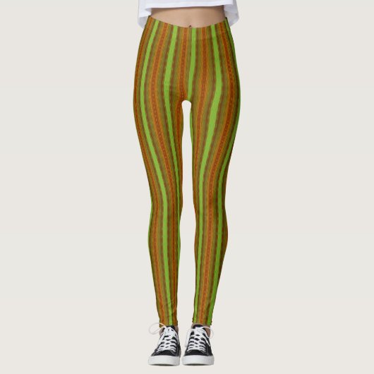 Leggings Olive & Honey Browns Rayure Verticale Activewear (Devant)