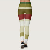 Leggings Olive, vert et rouge Rayures (Dos)