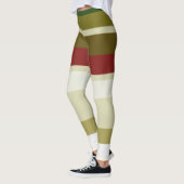 Leggings Olive, vert et rouge Rayures (Gauche)