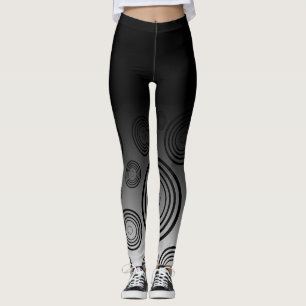 Leggings Ombre avec les anneaux noirs et blancs des cercles
