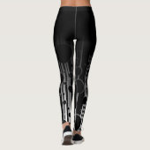 Leggings Ombre avec les cercles et les rayures noirs et (Dos)