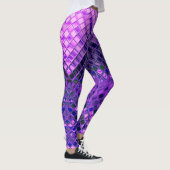 Leggings Ombre bleu et pourpre de motif abstrait (Droite)