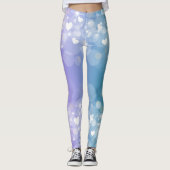 Leggings Ombre Bleu Et Violet Avec Coeurs (Devant)