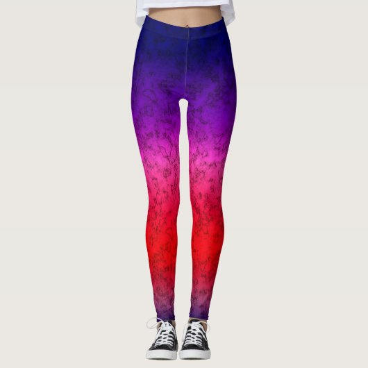 Leggings Ombre bleu-rouge (Devant)