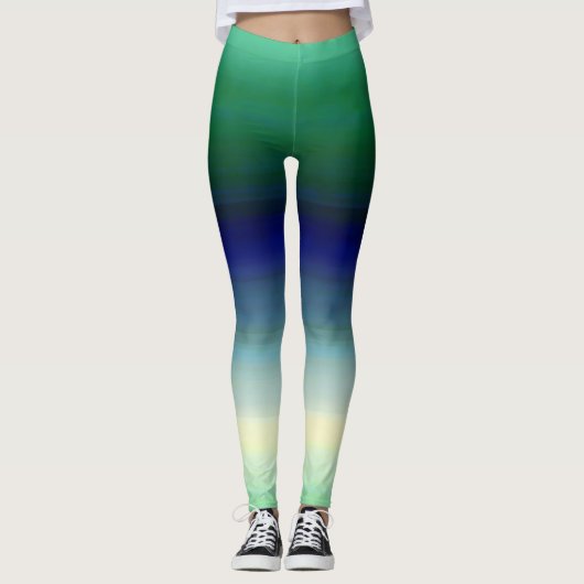 Leggings Ombre bleu vert (Devant)
