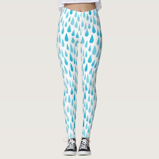 Leggings Ombre Blue Falling Raindrops (Devant)