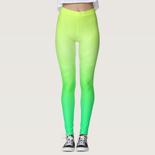 Leggings Ombre Chartreuse à Neon Green (Devant)