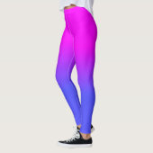 Leggings Ombré couleur bleu néon et rose chaud (Gauche)