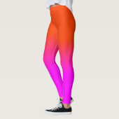 Leggings Ombre couleur couleur néon orange et rose chaud Sc (Gauche)