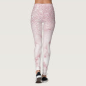 Leggings Ombre de marbre de marbre rose rose brillant (Dos)