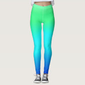 Leggings Ombre d'eau Cool verte, bleue et turquoise (Devant)