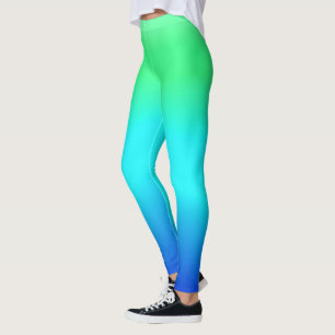 Leggings Ombre d'eau Cool verte, bleue et turquoise