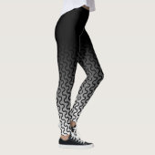 Leggings Ombre et motif 2 de vagues de noir et de blanc (Droite)