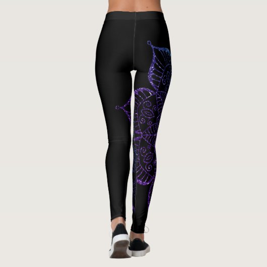 Leggings Ombre Faux Parties scintillant violet et Turquoise (Dos)