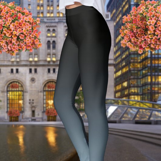 Leggings Ombre gris noir à Turquoise gris gris foncé