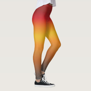 Leggings Ombre jaune rouge orange rouge vibrant