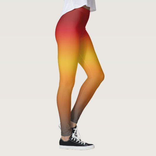 Leggings Ombre jaune rouge orange rouge vibrant (Droite)