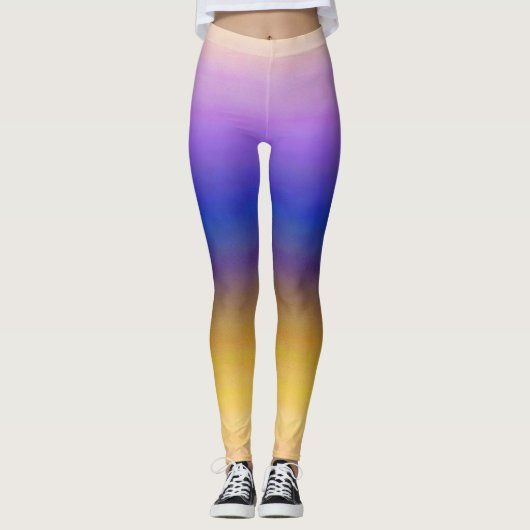 Leggings Ombre jaune violet (Devant)