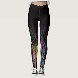 Leggings Ombre noir avec Artsy abstrait génial multicolore