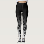 Leggings Ombre noir avec le motif noir et blanc unique de (Devant)