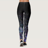 Leggings Ombre noir avec les cercles malpropres pourpres de (Dos)