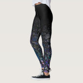 Leggings Ombre noir avec les cercles malpropres pourpres de (Gauche)
