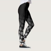 Leggings Ombre noir et blanc sur le shamrock noir (Droite)