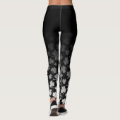 Leggings Ombre noir et blanc sur le shamrock noir (Dos)