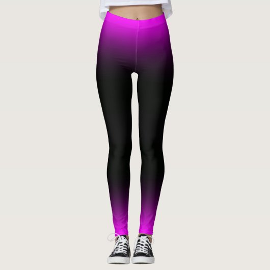 Leggings Ombre pourpre et noir rosâtre lumineux (Devant)