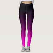 Leggings Ombre rose chaud et noir (Devant)